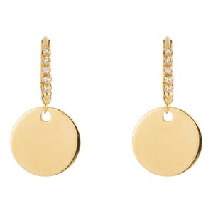 گوشواره حلقه ای طلا 18 عیار زنانه کیا گالری مدل دایره سکه ای کد em411