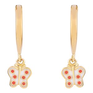 گوشواره حلقه ای طلا 18 عیار زنانه کیا گالری مدل پروانه حلقه ای کد em406