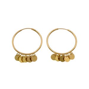 گوشواره حلقه ای طلا 18 عیار زنانه گالری رحمانی مدل پولکی کد 02