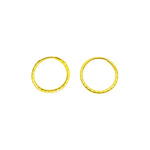 گوشواره حلقه‌ای طلا کم اجرت  18 عیار زنانه زرلاین مدل تراش کد e 500046