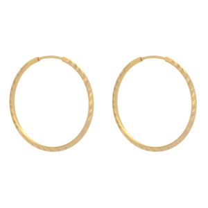گوشواره حلقه‌ای طلا کم اجرت  18 عیار زنانه طلا و شمش برلیان مدل آینه ای تراش
