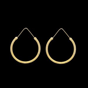 گوشواره حلقه‌ای طلا کم اجرت  18 عیار زنانه طلا و شمش برلیان مدل شنی 13