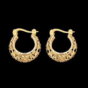 گوشواره حلقه‌ای طلا کم اجرت  18 عیار زنانه طلا و شمش برلیان مدل فیلگری
