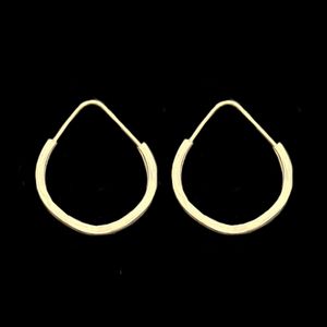گوشواره حلقه‌ای طلا کم اجرت  18 عیار زنانه طلا و شمش برلیان مدل موجی آینه ای