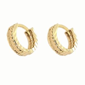 گوشواره حلقه‌ای طلا کم اجرت  18 عیار زنانه طلا و شمش برلیان مدل پیچی
