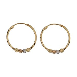 گوشواره حلقه‌ای طلا کم اجرت  18 عیار زنانه طلای صداقت مدل البرناردو چهارگوی