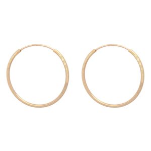 گوشواره حلقه‌ای طلا کم اجرت  18 عیار زنانه طلای مستجابی مدل تراش کد t1433