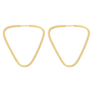 گوشواره حلقه‌ای طلا کم اجرت  18 عیار زنانه طلای مستجابی مدل مثلث کد 3