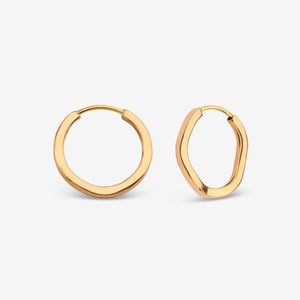 گوشواره حلقه‌ای طلا کم اجرت  18 عیار زنانه ناریا مدل hexagon کد az2 1