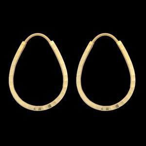 گوشواره حلقه‌ای طلا کم اجرت  18 عیار زنانه ناریا مدل اشک کد f31 1