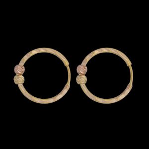 گوشواره حلقه‌ای طلا کم اجرت  18 عیار زنانه ناریا مدل البرنادو کد ab_19_3