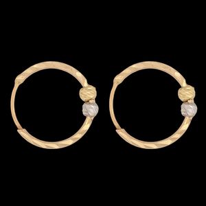 گوشواره حلقه‌ای طلا کم اجرت  18 عیار زنانه ناریا مدل المپیک تراش کد or16 1