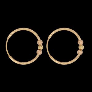 گوشواره حلقه‌ای طلا کم اجرت  18 عیار زنانه ناریا مدل المپیک تراش کد or16 2