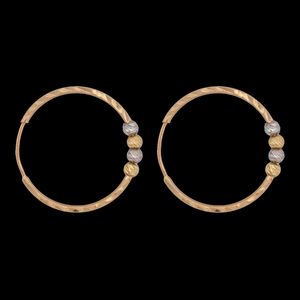 گوشواره حلقه‌ای طلا کم اجرت  18 عیار زنانه ناریا مدل المپیک تراش کد or16 3