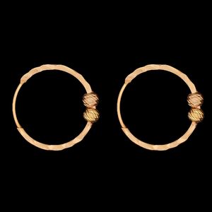 گوشواره حلقه‌ای طلا کم اجرت  18 عیار زنانه ناریا مدل المپیک کد or14 1