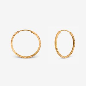 گوشواره حلقه‌ای طلا کم اجرت  18 عیار زنانه ناریا مدل تراش کد me20 1