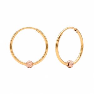 گوشواره حلقه‌ای طلا کم اجرت  18 عیار زنانه ناریا مدل تک گوی 1 کد t 23