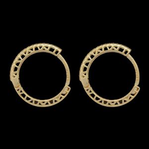 گوشواره حلقه‌ای طلا کم اجرت  18 عیار زنانه ناریا مدل صدفی موجی 35 کد f26