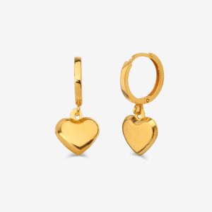 گوشواره حلقه‌ای طلا کم اجرت  18 عیار زنانه نگین مدل 117