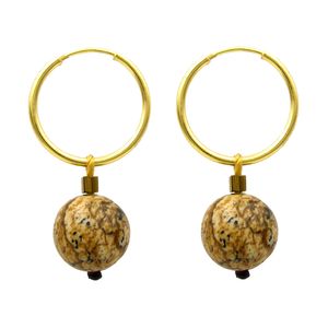 گوشواره حلقه‌ای طلا کم اجرت  18 عیار زنانه کاپانی مدل جاسپر کد kle029