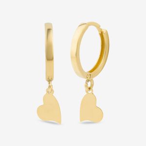 گوشواره حلقه‌ای طلا کم اجرت  18 عیار زنانه گالری طلا و جواهر هانی مدل قلب