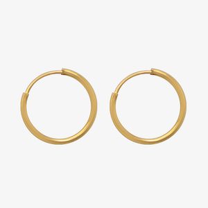 گوشواره حلقه‌ای طلا کم اجرت  18 عیار زنانه گالری طلای ده مدل 14m