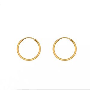 گوشواره حلقه‌ای طلا کم اجرت  18 عیار زنانه گالری طلای عیاره مدل ساده 01