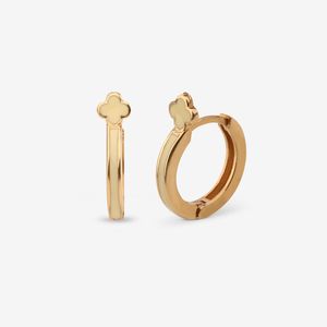گوشواره حلقه‌ای طلا کم اجرت 18 عیار زنانه با طرح ونکلیف آرپلز گلدم مدل وتکلیفe244004