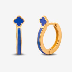 گوشواره حلقه‌ای طلا کم اجرت 18 عیار زنانه با طرح ونکلیف آرپلز گلدم مدل ونکلیفe244021