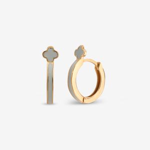گوشواره حلقه‌ای طلا کم اجرت 18 عیار زنانه با طرح ونکلیف آرپلز گلدم ونکلیفe244006