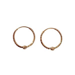 گوشواره حلقه‌ای طلا کم اجرت 18 عیار زنانه حانیه مدل البرنادو h300