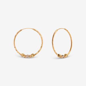 گوشواره حلقه‌ای طلا کم اجرت 18 عیار زنانه مطیع ها مدل 354