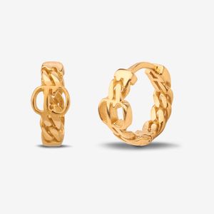 گوشواره حلقه‌ای طلا کم اجرت 18 عیار زنانه گلدم مدل انگشتر عقیقe244031