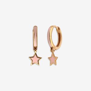 گوشواره حلقه‌ای طلا کم اجرت 18 عیار زنانه گلدم مدل ستارهe244001