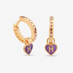 گوشواره حلقه‌ای طلا کم اجرت 18 عیار زنانه گلدم مدل قلبe244023