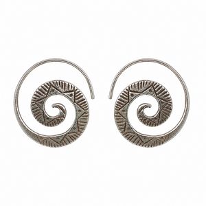 گوشواره حلقه‌ای نقره زنانه مدل سنتی اسپیرال