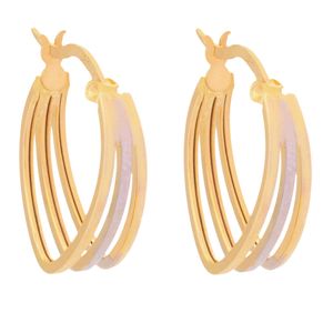 گوشواره سگکی طلا 18 عیار زنانه طلای مستجابی مدل سه حلقه ای کد t280
