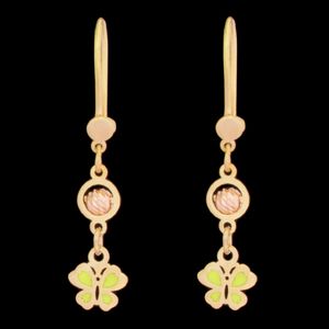 گوشواره طلا 18 عیار دخترانه طلای مستجابی مدل پروانه کد 76