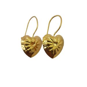 گوشواره طلا 18 عیار دخترانه مدل آویز قلب