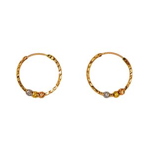 گوشواره طلا 18 عیار دخترانه مدل حلقه ای گوی دار گالری عیاره کد c