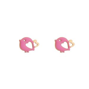 گوشواره طلا 18 عیار دخترانه هور گالری طرح گنجشک کد ake737
