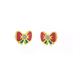 گوشواره طلا 18 عیار دخترانه گالری روبی مدل پاپیون