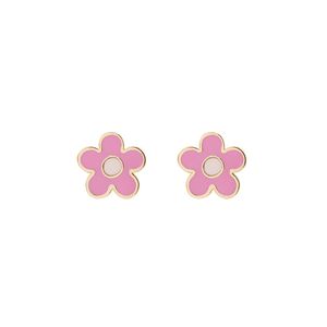 گوشواره طلا 18 عیار دخترانه گالری شیدا مجد مدل گل میناکاری