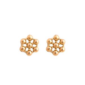 گوشواره طلا 18 عیار زنانه ارل گالری مدل فلای گوی میخی