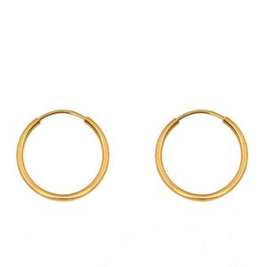 گوشواره طلا 18 عیار زنانه الی گلد گالری مدل حلقه ای ساده کد g3500