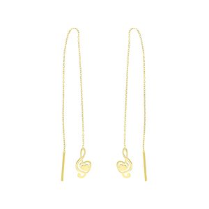 گوشواره طلا 18 عیار زنانه ترابی گالری مدل بخیه ای نت موسیقی کد ge005