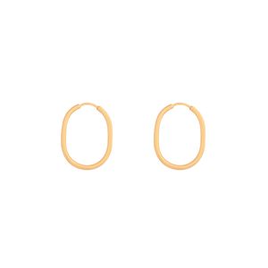 گوشواره طلا 18 عیار زنانه درگونه مدل حلقه ای بیضی