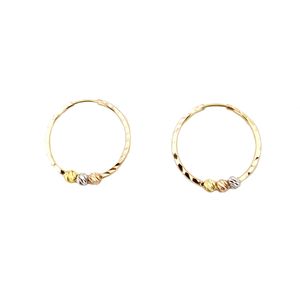 گوشواره طلا 18 عیار زنانه سین سان مدل حلقه ای سه گوی sn4351