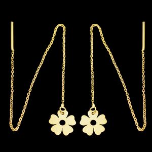 گوشواره طلا 18 عیار زنانه طلای مستجابی مدل بخیه ای گل کد 670176