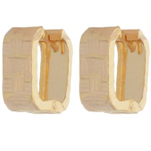 گوشواره طلا 18 عیار زنانه طلای مستجابی مدل حلقه ای مربعی کد 12